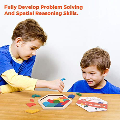 Vanmor Giocattoli Educativi in Legno per Bambini Piccoli, Forma Prescolare Ordinamento Colori Impilabili Puzzle Puzzle, Giocattoli Montessori per Bambini Di 3 Anni Ragazzi E Ragazze Che - immagine 6