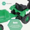 Baroni Toys Trattore a Pedali Verde con Rimorchio Removibile, Volante direzionale e Clacson, Sicuro e Divertente, Bambini dai 2 ai 6 anni - immagine 6