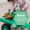 Baroni Toys Trattore a Pedali Verde con Rimorchio Removibile, Volante direzionale e Clacson, Sicuro e Divertente, Bambini dai 2 ai 6 anni - immagine 7