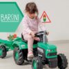 Baroni Toys Trattore a Pedali Verde con Rimorchio Removibile, Volante direzionale e Clacson, Sicuro e Divertente, Bambini dai 2 ai 6 anni - immagine 8