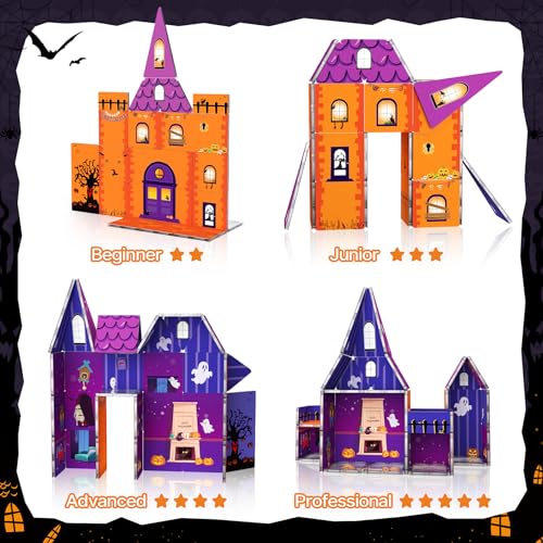 COOLJOYA Halloween Costruzioni Magnetiche 2 3 4 Anni, Halloween Decorazioni Colorati Costruzioni per Bambini 2 3 4 Anni, Magneti Bambini Decorazioni Halloween, Bambini Bambina 3 4 5 6 7 Anni - immagine 5
