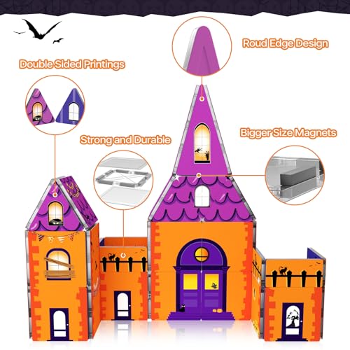 COOLJOYA Halloween Costruzioni Magnetiche 2 3 4 Anni, Halloween Decorazioni Colorati Costruzioni per Bambini 2 3 4 Anni, Magneti Bambini Decorazioni Halloween, Bambini Bambina 3 4 5 6 7 Anni - immagine 6