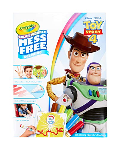 Crayola Color Wonder - Disney Toy Story 4 Mess-Free Colouring Book (Includes 18 Colouring Pages & 5 Magic Color Wonder Markers) - immagine 3