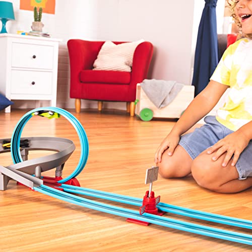 Driven by Battat Drag Race Track Play Set-Large La Pista di Corsa Turbo Dash – Set di 28 Pezzi con Circuito e 2 Macchine – Giocattolo per Bambini di 3 Anni in su, Colore Blu, WH1116C1Z - immagine 9
