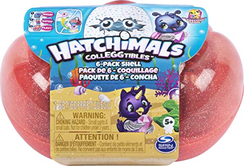 HATCHIMALS CollEGGtibles, Mermal Magic, confezione da 6 custodie per il trasporto con collEGGtibles stagione 5, per bambini dai 5 anni in su
