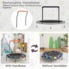 KOMFOTTEU Trampolino Elastico per Bambini dai 3 ai 6 anni, Ø 92 cm, Tappeto Elastico Bambini con Luci a LED, Mini Trampolino da Giardino con Manico e Tappetino di Sicurezza, Portata fino a 25 kg - immagine 6