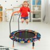 KOMFOTTEU Trampolino Elastico per Bambini dai 3 ai 6 anni, Ø 92 cm, Tappeto Elastico Bambini con Luci a LED, Mini Trampolino da Giardino con Manico e Tappetino di Sicurezza, Portata fino a 25 kg - immagine 8