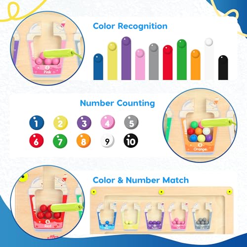 Labirinto Magnetico di Colori e Numeri Giochi Montessori Bambini 3 4 5 6 Anni Gioco di Abbinamento Selezione dei Colori Giocattoli Magnetico Labirinto Giochi Educativi Montessori Regalo per Bambini - immagine 4