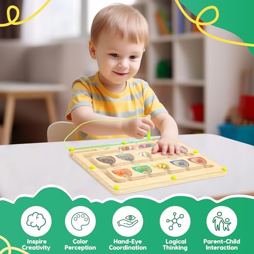 Labirinto Magnetico di Colori e Numeri Giochi Montessori Bambini 3 4 5 6 Anni Gioco di Abbinamento Selezione dei Colori Giocattoli Magnetico Labirinto Giochi Educativi Montessori Regalo per Bambini - immagine 36