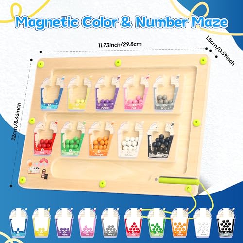 Labirinto Magnetico di Colori e Numeri Giochi Montessori Bambini 3 4 5 6 Anni Gioco di Abbinamento Selezione dei Colori Giocattoli Magnetico Labirinto Giochi Educativi Montessori Regalo per Bambini - immagine 9