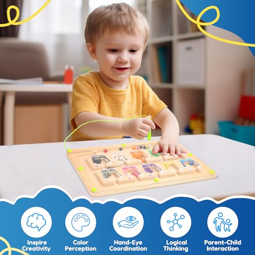 Labirinto Magnetico di Colori e Numeri Giochi Montessori Bambini 3 4 5 6 Anni Gioco di Abbinamento Selezione dei Colori Giocattoli Magnetico Labirinto Giochi Educativi Montessori Regalo per Bambini - immagine 11