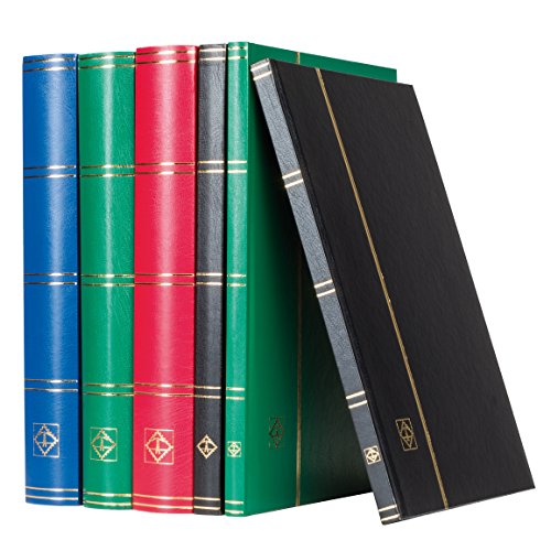 Leuchtturm 327876 Album per Collezionisti di francobolli - Stock-Book Basic - 64 Pagine Bianche DIN A4 - Non Imbottito, Copertina Blu