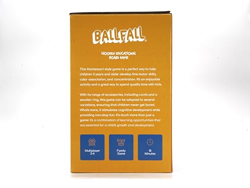 Nene Toys BALLFALL, Gioco Montessori 4 in 1 con Bastoncini Colorati, Dadi & Carte per Bambini +3 - Gioco di Torre in Legno per Ragazzi Ragazze 3-9, Gioco Educativo di Famiglia per Sviluppo Cognitivo - immagine 11