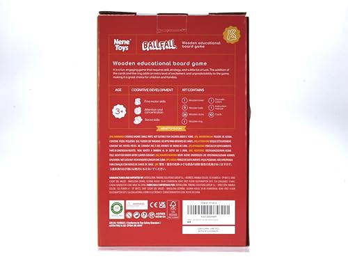 Nene Toys BALLFALL, Gioco Montessori 4 in 1 con Bastoncini Colorati, Dadi & Carte per Bambini +3 - Gioco di Torre in Legno per Ragazzi Ragazze 3-9, Gioco Educativo di Famiglia per Sviluppo Cognitivo - immagine 12