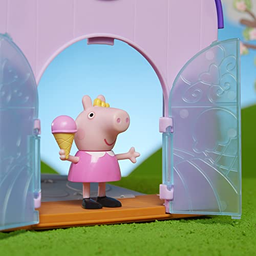 Peppa Pig Peppa's Club Peppas Gelateria giocattolo prescolare, contiene 1 personaggio, 4 accessori, maniglia per il trasporto, dai 3 anni in su, Multi Color, F4387 - immagine 6