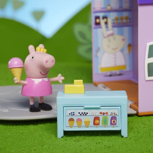 Peppa Pig Peppa's Club Peppas Gelateria giocattolo prescolare, contiene 1 personaggio, 4 accessori, maniglia per il trasporto, dai 3 anni in su, Multi Color, F4387 - immagine 7