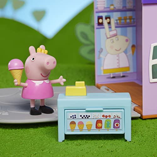 Peppa Pig Peppa's Club Peppas Gelateria giocattolo prescolare, contiene 1 personaggio, 4 accessori, maniglia per il trasporto, dai 3 anni in su, Multi Color, F4387 - immagine 8