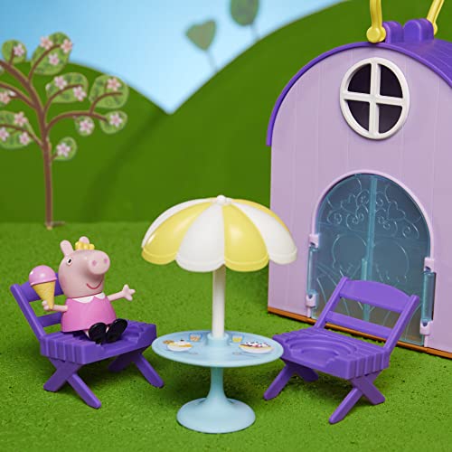 Peppa Pig Peppa's Club Peppas Gelateria giocattolo prescolare, contiene 1 personaggio, 4 accessori, maniglia per il trasporto, dai 3 anni in su, Multi Color, F4387 - immagine 9