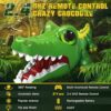Pmgud Giocattolo Telecomandato con Controller 2,4 GHz, Giocattolo RC Coccodrillo Ricaricabile con Modalità Programmazione e Modalità Caccia a Infrarossi, Adatto per Bambini di Età Superiore ai 3 Anni - immagine 3