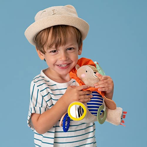 Taf Toys Harry The Lion Activity Toy. Cuddly Plush Sensory Stuffed Toy. Fits to Cots, Pram, Pushchair And Car Seat with Rattle And Baby-Safe Mirror, Multicolor, 12805 - immagine 4