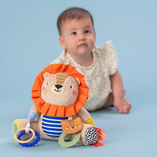 Taf Toys Harry The Lion Activity Toy. Cuddly Plush Sensory Stuffed Toy. Fits to Cots, Pram, Pushchair And Car Seat with Rattle And Baby-Safe Mirror, Multicolor, 12805 - immagine 6