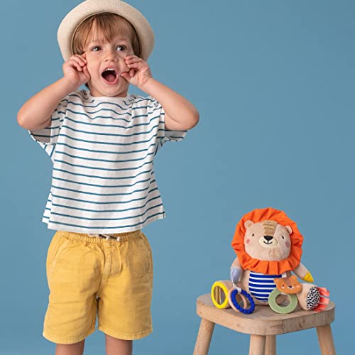 Taf Toys Harry The Lion Activity Toy. Cuddly Plush Sensory Stuffed Toy. Fits to Cots, Pram, Pushchair And Car Seat with Rattle And Baby-Safe Mirror, Multicolor, 12805 - immagine 8