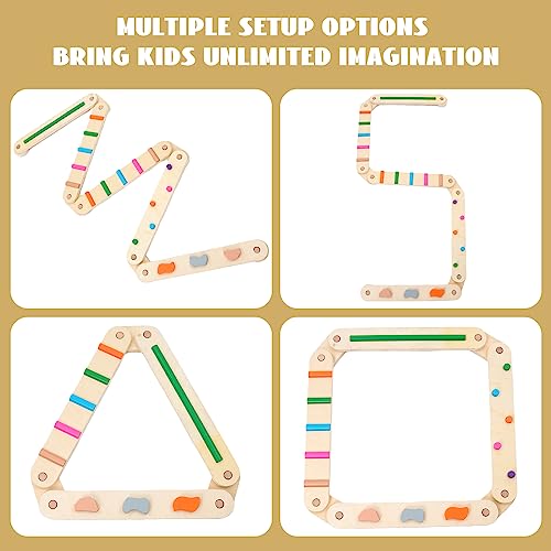 Trave di equilibrio in legno, tavola di equilibrio in legno, giocattolo Montessori per costruire coordinazione, agilità e forza, percorso ad ostacoli per bambini, miglior regalo per bambini - immagine 5