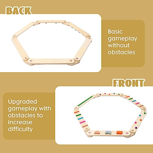 Trave di equilibrio in legno, tavola di equilibrio in legno, giocattolo Montessori per costruire coordinazione, agilità e forza, percorso ad ostacoli per bambini, miglior regalo per bambini - immagine 6
