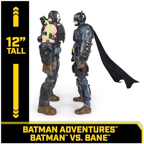 dc comics, Set Battaglia Batman Adventures, Set di Action Figure con Bane e Batman, 14 Accessori Armatura, Giocattoli dei Supereroi da 30 cm per Bambini e Bambine - immagine 4