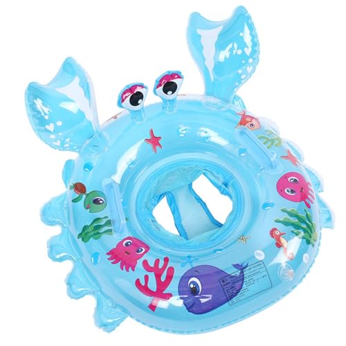 Anello da nuoto gonfiabile per bambini, con grazioso design a granchio, adatto per 0-4 anni, materiale in PVC con spessore 0,25 mm, aiuto per il nuoto sicuro per bambini
