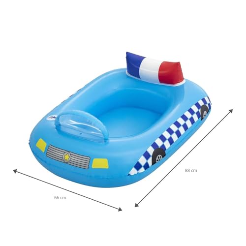 Bestway Bestway-34153 Barchetta Auto della Polizia con Altoparlante Incorporato 97 cm x 74 cm, Multicolore, L, 34153 - immagine 5
