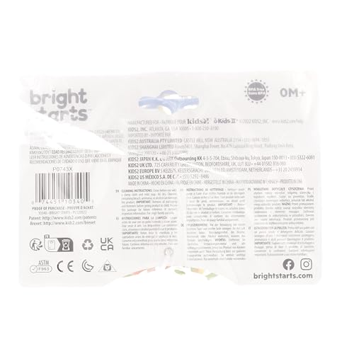 Bright Starts, Oball Classic, Palla Morbido e Flessibile Facile da Maneggiare, Giocattolo di Attività Sensoriale per Bambini di tutte le età, Multicolore - immagine 8