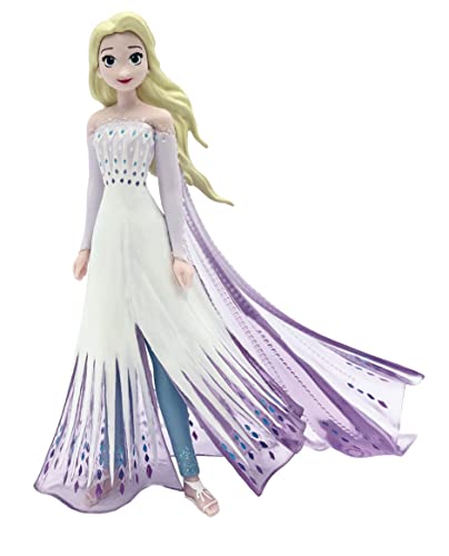 Bullyland 13517-Personaggio Elsa di Walt Disney Frozen 2, Circa 9,5 cm, Fedele ai Dettagli, Ideale Come Figura per Torte e Piccolo Regalo per Bambini dai 3 Anni in su, Multicolore, 13517