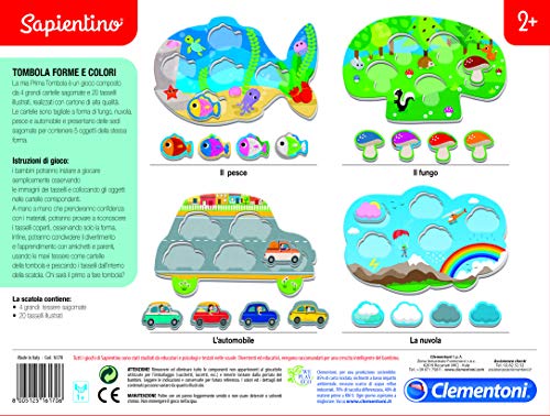Clementoni - 16170 - Sapientino - Tombola Forme e Colori, gioco educativo 2 anni - tombola bambini con tessere a incastro - gioco per imparare forme e colori - Made in Italy - immagine 4