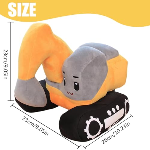 Escavatore di Peluche per Bambini, Ecavatore Peluche, Escavatore Ripieno, Escavatore Cuscino in Peluche, Peluche a Forma di Cartone Animato Escavatore, Escavatore Farcito per Regalo Compleanno - immagine 3
