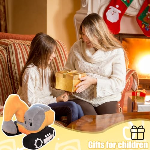Escavatore di Peluche per Bambini, Ecavatore Peluche, Escavatore Ripieno, Escavatore Cuscino in Peluche, Peluche a Forma di Cartone Animato Escavatore, Escavatore Farcito per Regalo Compleanno - immagine 6
