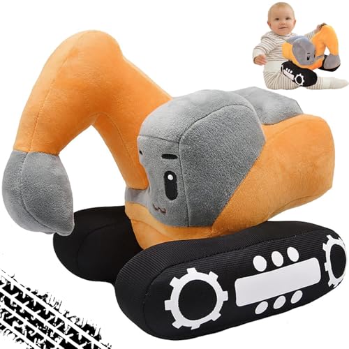 Escavatore di Peluche per Bambini, Ecavatore Peluche, Escavatore Ripieno, Escavatore Cuscino in Peluche, Peluche a Forma di Cartone Animato Escavatore, Escavatore Farcito per Regalo Compleanno