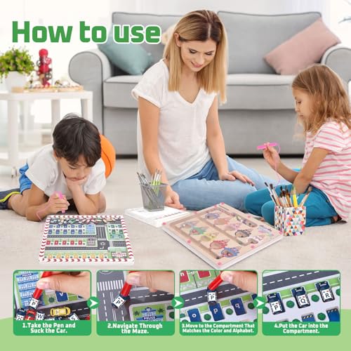 Giochi Montessori 2 in 1 Labirinto Magnetico di Lettere e Numeri Giocattoli regalo bambina bambino Giocattoli Per I'ordinamento Dei Colori Per Bambini Giochi Bambini Bambina Bambino 3 4 5 anni - immagine 5