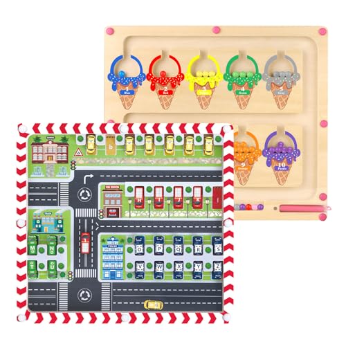 Giochi Montessori 2 in 1 Labirinto Magnetico di Lettere e Numeri Giocattoli regalo bambina bambino Giocattoli Per I'ordinamento Dei Colori Per Bambini Giochi Bambini Bambina Bambino 3 4 5 anni