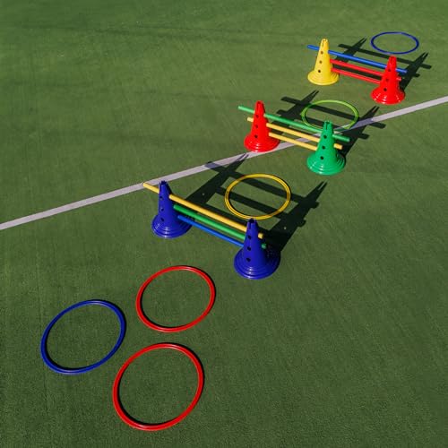 Italveneta Didattica - Kit Saltarello Piccolo, Stimolazione Motoria e Creativa per Bambini, Set Dinamico di 21 Pezzi per Giochi di Agilità e Coordinazione, Colori Misti Rosso, Giallo, Verde, Blu - immagine 8