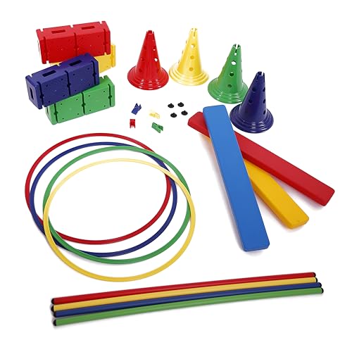 Italveneta Didattica Psicomotorio Modello B attività motorio, psicomotricità, Kit per Lo Sviluppo del Bambino, Colore Misti: Rosso, Giallo, Verde, Blu, Standard, 1