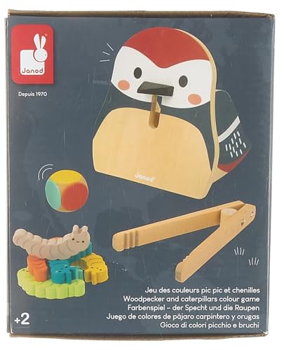 Janod Picchio e Bruchi-Giocattolo Multisensoriale Prima Infanzia-Riconoscere i Colori-Collaborazione con Il WWF-dai 24 Mesi, J08641, Multicolore, Small - immagine 12