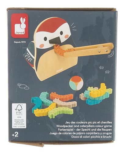 Janod Picchio e Bruchi-Giocattolo Multisensoriale Prima Infanzia-Riconoscere i Colori-Collaborazione con Il WWF-dai 24 Mesi, J08641, Multicolore, Small - immagine 13
