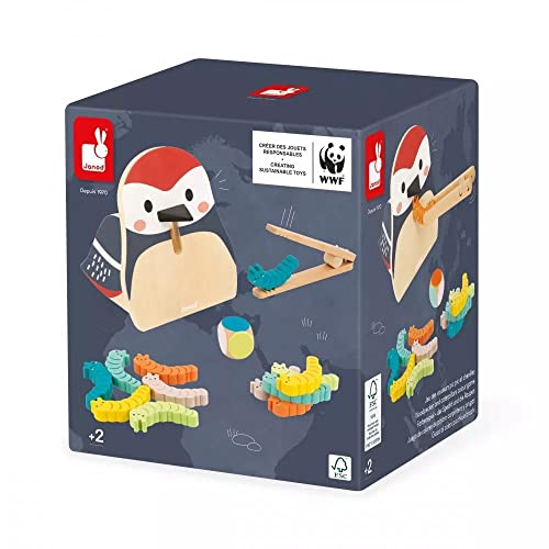 Janod Picchio e Bruchi-Giocattolo Multisensoriale Prima Infanzia-Riconoscere i Colori-Collaborazione con Il WWF-dai 24 Mesi, J08641, Multicolore, Small - immagine 9