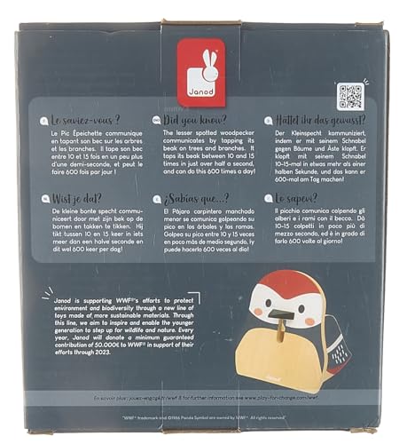 Janod Picchio e Bruchi-Giocattolo Multisensoriale Prima Infanzia-Riconoscere i Colori-Collaborazione con Il WWF-dai 24 Mesi, J08641, Multicolore, Small - immagine 11