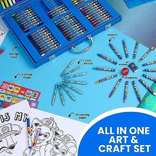 Paw Patrol Valigetta Colori per Bambini - Kit con 130+ Colori per Bambini con Pastelli a Cera Colori a Matita Pennarelli Lavabili per Bambini Idea Regalo Creativa - immagine 4