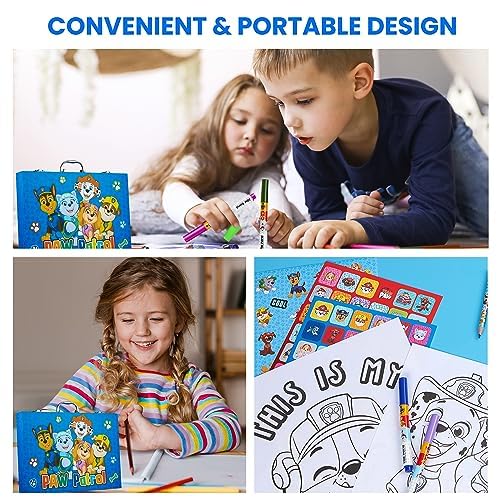 Paw Patrol Valigetta Colori per Bambini - Kit con 130+ Colori per Bambini con Pastelli a Cera Colori a Matita Pennarelli Lavabili per Bambini Idea Regalo Creativa - immagine 5
