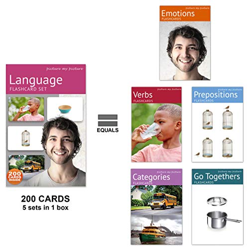 Picture My Picture Lernkarten für Gefühle und Emotionen, Präpositionen, Verben, Kategorien und Go Togethers, Sprachtherapie-Materialien, ESL-Materialien - immagine 4