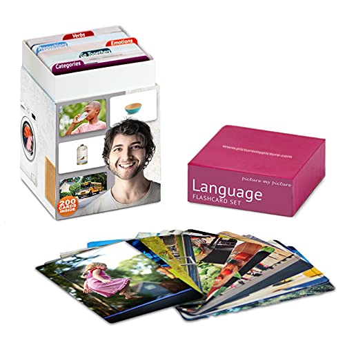 Picture My Picture Lernkarten für Gefühle und Emotionen, Präpositionen, Verben, Kategorien und Go Togethers, Sprachtherapie-Materialien, ESL-Materialien