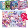 QUOKKA 60 puzzle per bambini Ages 4-6 – Jigsaw Puzzles for Toddlers 3-5 – Unicorn Princess Animals Toys for Children 6-8 yo – Gift Educational Game for Boys & Girls - immagine 5